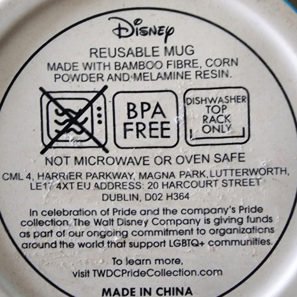 Disney Mickey Mouse Logo With Hearts Pride Collection Bamboo Travel Mug - Picture 5 of 6